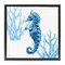 Stupell Industries Blue Tone Seahorse & Coral Floating Frame Design by Cat Thurman Designs